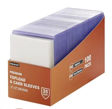 1 Pack 100 Premium 3x4  Top loaders + 100 Soft Sleeves Card protectors 