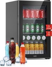 Mini Frigo, Frigorifero Piccolo 70L, Frigo Vetrina Con Porta in Vetro, Capacità