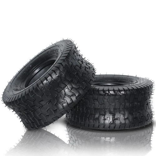 Two 15x6.00-6 Lawn & Garden Mower Tractor Turf Tires 2 Ply 15x6-6 Black Rubber