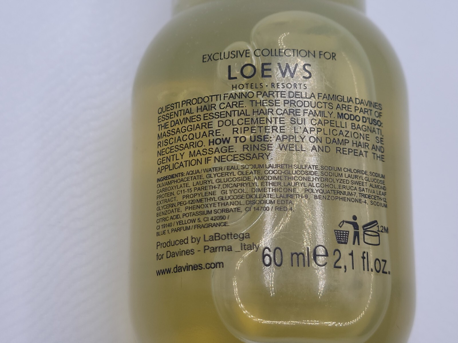Davines Momo Moisturizing Shampoo 2.1oz (3 bottles) Total of 6.3oz NEW Loews!!!!