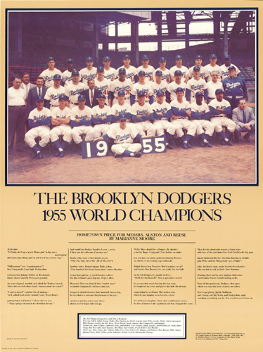 BROOKLYN DODGERS 1955 World Series Champions Commemorative 18x24