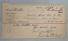 Original Antique Receipt 1895 Cigar Tobacco  Billhead Baltimore Fink Bros & Co