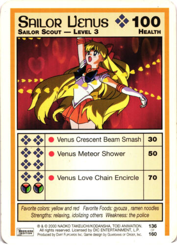 Sailor Moon CCG Premier Edition Sailor Venus Sailor Scout - Carte à collectionner niveau 3 - Photo 1 sur 7