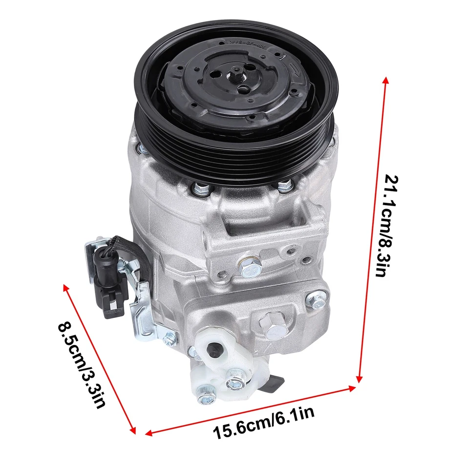 AC Compressor with 7SEU17C Style For Jaguar XF Land Rover LR3 Range Rover Sport - Image 3 of 4