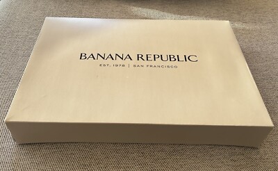 Banana Republic Paper Gift Box Black Beige 15 X 10 X 3  - New- Large