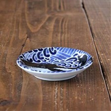 Mino Yaki Article Shironami Baleine Blanc Vague Sushi Sauce Plaque Set 3 Japon