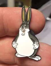 Big Chungus Enamel Pin Bugs Bunny Internet Meme Retro Lapel Hat Bag Satire Fat