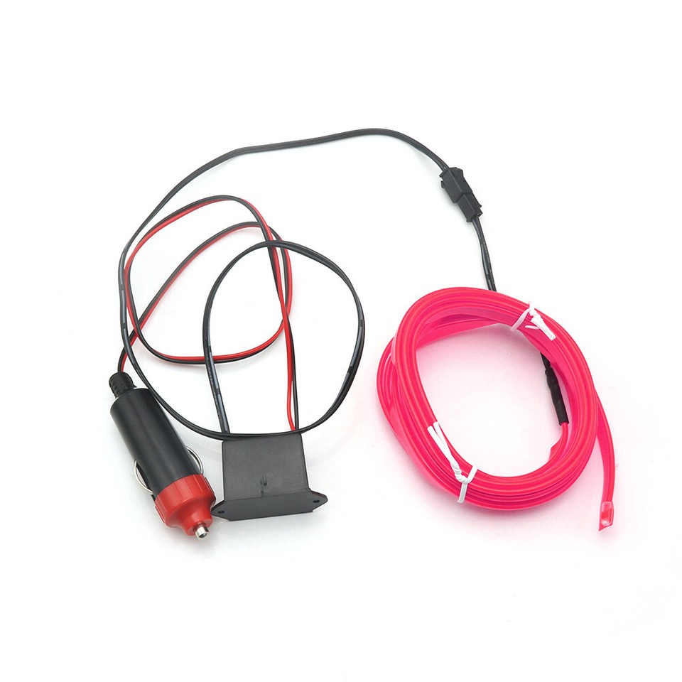 78inch Pink LED EL Wire Light Strip Car Interior Atmosphere Glow Neon