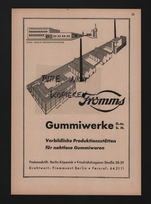 Berlin, advertising 1941, Fromms Gummiwerke GmbH Gummiwaren