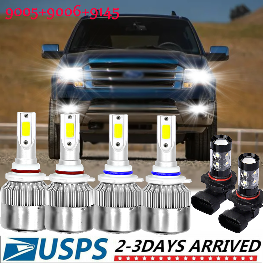 For Ford EXPEDITION 2003-2006 6000K 6X LED Headlight + Fog Light Bulbs Combo Kit