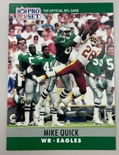 1990 NFL PRO SET MIKE QUICK Philadelphia Eagles CARD #249
