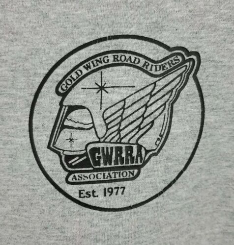 VINTAGE Honda Goldwing Shirt Mens Large Gray Road Riders Assoc GWRRA Adult A49 - Picture 5 of 7