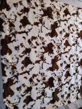 Cow Print Throw Blanket Reversible Solid Brown 50x60 Super Soft
