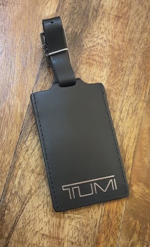 NEW Tumi Luggage Tag Black with Silver Logo Leather - Picture 3 of 5