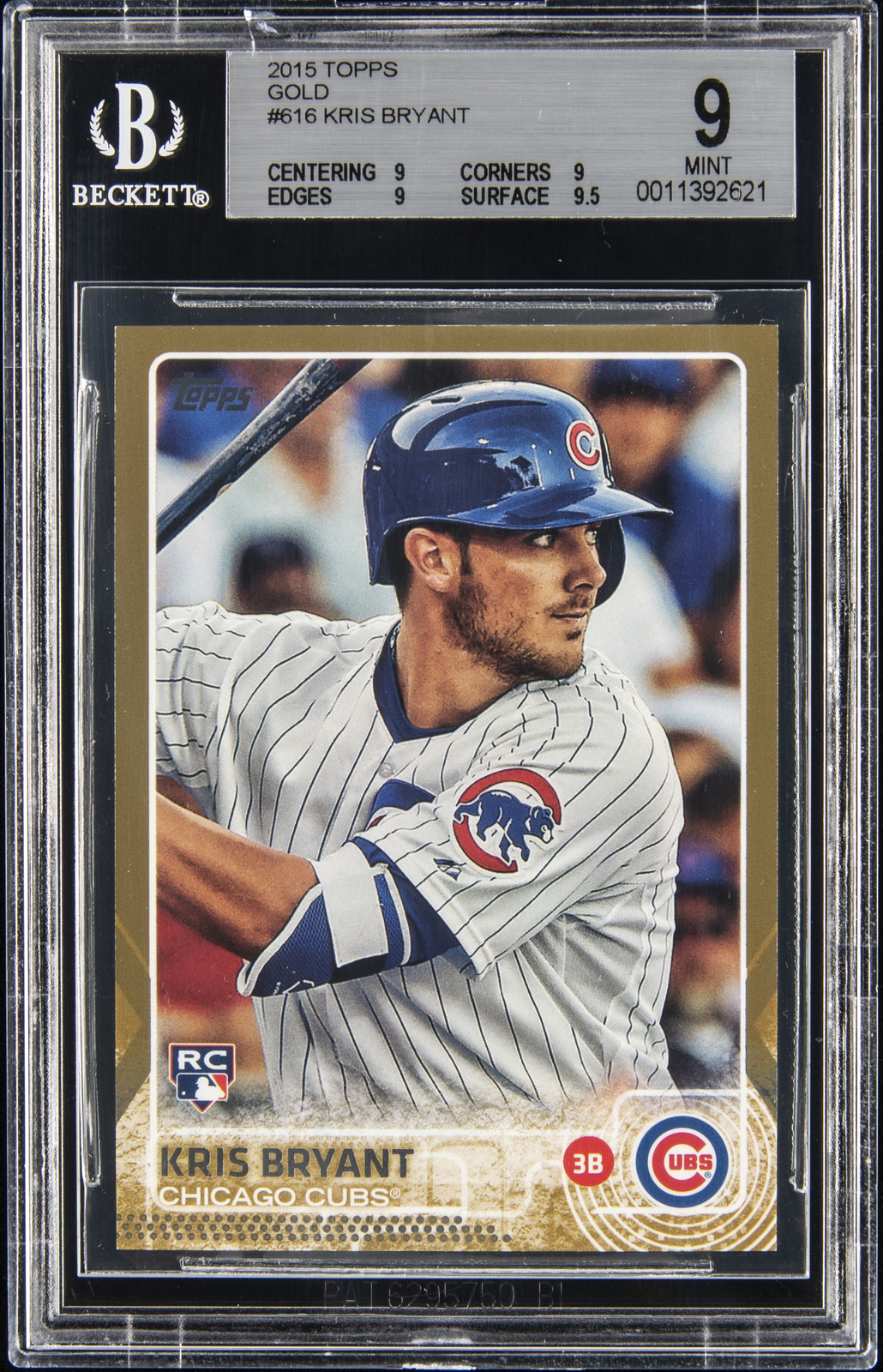 2015 TOPPS GOLD #616 KRIS BRYANT ROOKIE RC 1076/2015 BGS 9