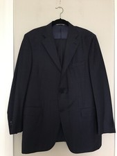 CANALI WOOL BLUE BLACK PINSTRIPES SUIT SIZE 38 MADE IN ITALY CURRENT