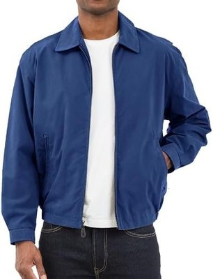 NEW London Fog Men LARGE Auburn Lightweight Windbreaker Golf Jacket Pacific Blue