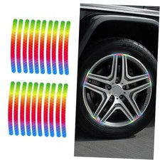 20PCS Reflective Car Wheel Decorative Stripe Stickers, Reflective Car Colorful