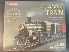 Talgic Retro Classic Train steam smoking electric/ Christmas tree train NIB