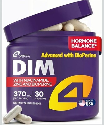 4Well DIM Supplement 370mg for Estrogen Balance, Hormonal Acne, Menopause