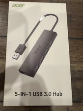 Acer 5-in-1 USB 3.0 Hub 4 Ports + USB-A + Powered Type-C Port Adapter ODK350-i