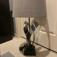 Retro Mid Century Style Sculptural Metal Base Table Lamp