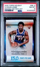 2025 Topps Holiday # ML-3 VJ Edgecombe Making The Nice List PSA 8 Card NM-MINT