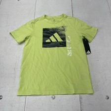 Adidas Pulse Lime Green Graphic Short Sleeve T Shirt Youth Boys Size Medium