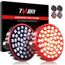 Upgraded 1157 Motorcycle Rear LED Turn Signals Super Bright Bulbs Compatible ...