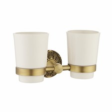 Double Toothbrush Holder Wall Mounted, Mouthwash Cup Holder for Bathroom Wall...