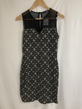 Quiz Y2K Gold Glitter Geometric Bodycon Dress - NWT - Size 14 - Made in UK 00s