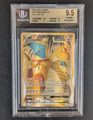✨✨ BGS 9.5 Pokemon 2016 XY Evolutions Dragonite EX Holo Full Art 106/108 Card✨✨