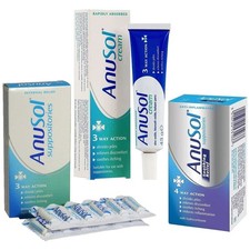 Anusol Cream Ointment Suppositories 3 4 Way Shrinks Piles Anal Itching Treatment