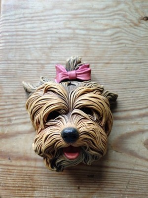 Bossons Chalkware Head Yorkshire Terrier. 60er Jahre sehr guter Zustand.