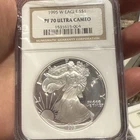 1995 W American Silver Eagle KEYNGC PF70 UCAM Vintage Slab! No Spots Perfect!
