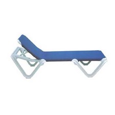 Grosfillex 99101006 Blue/White Nautical Sling Chaise Lounge 12 Pack