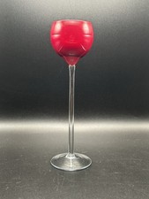 Vintage Cellini Aperitif Cordial Red Crystal Glasses Hand Blown 7