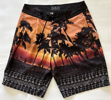 American Eagle Outfitters Men's Medium Board Shorts Tropical Palm Trees Sunset