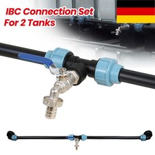 IBC Adapter Verbindungsset f&uuml;r 2 Tanks Nebeneinander mit Schwanenhals Auslauf DE
