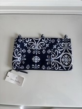 Vera Bradley Steel Blue Medallion Lighten Up Pencil Pouch NEW