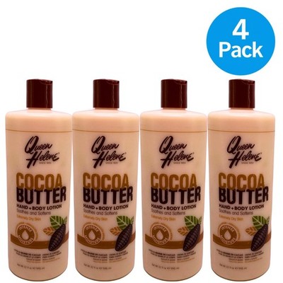 Queen Helene Cocoa Butter Hand & Body Lotion for Extremely Dry Skin 32oz (4 Pack