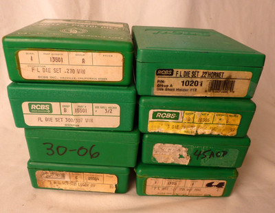 RCBS Lot  Of Eight (8) ReLoading Loading Dies Exc. Used Cond .