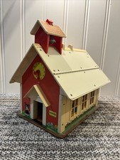 Vintage 1971 Fisher Price Little People Play Family School House 923 with Bell