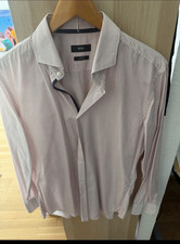 BOSS klassisches Herrenhemd Slim Fit weiß/ro...