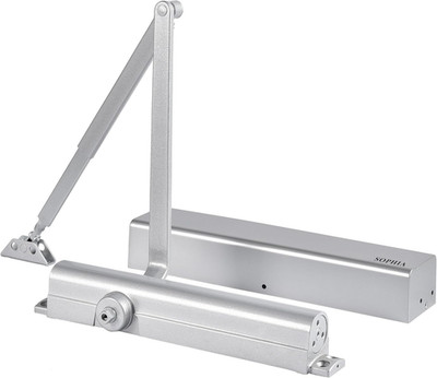 DK8000 Heavy Duty Automatic Door Closer, Adjustable Size 1-6, Silver