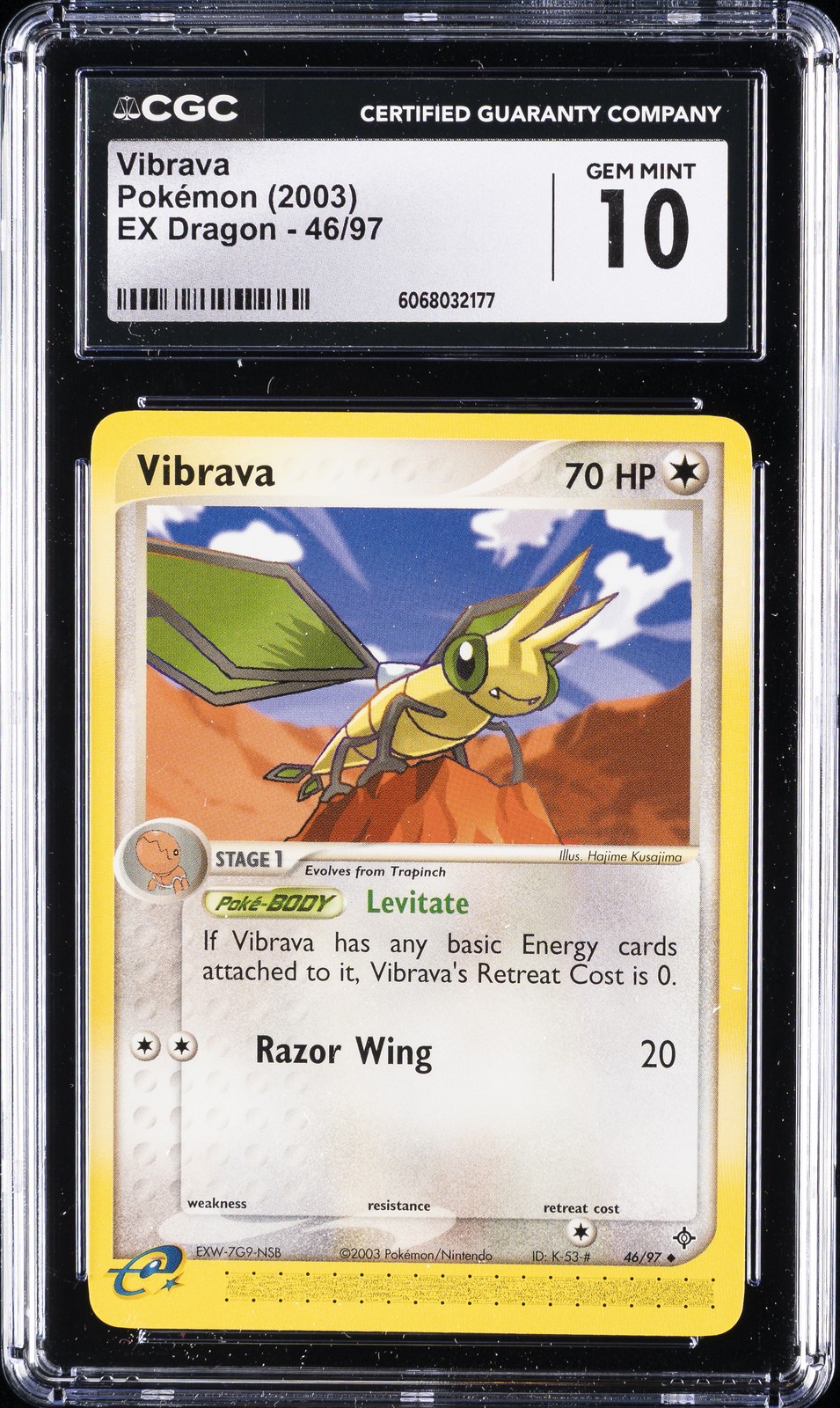 2003 POKEMON EX DRAGON #46/97 VIBRAVA CGC 10 GEM MINT