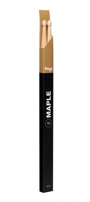 1 pair of STAGG SM5B Maple Drumsticks with Wood tip - Size 5B