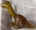 Fenton dinosaur HP Signed R Worsill Mosser made excellent  signed , hand-painted