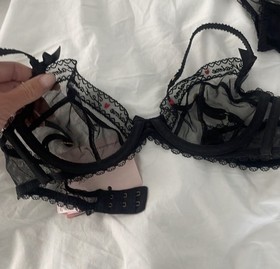 Agent Provocateur Edita Set | 32B Bra + Size 2 Thong Garter Babydoll