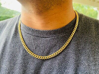 Mens 14k gold Thick Miami Cuban Link Choker necklace chain Gold Filled 10mm 20" 
